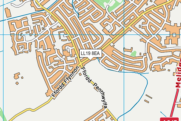 LL19 8EA map - OS VectorMap District (Ordnance Survey)