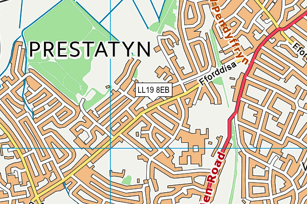 LL19 8EB map - OS VectorMap District (Ordnance Survey)