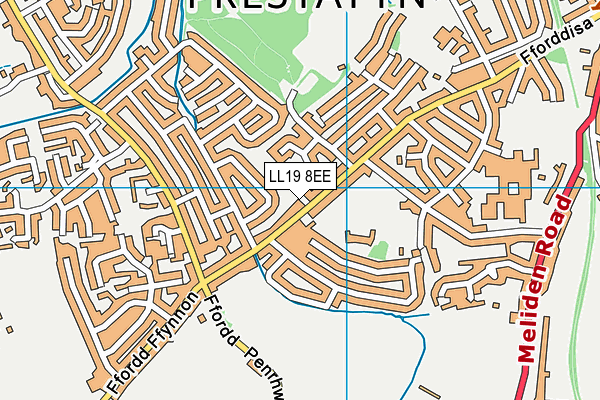 LL19 8EE map - OS VectorMap District (Ordnance Survey)
