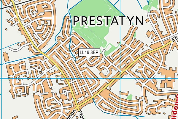 LL19 8EP map - OS VectorMap District (Ordnance Survey)