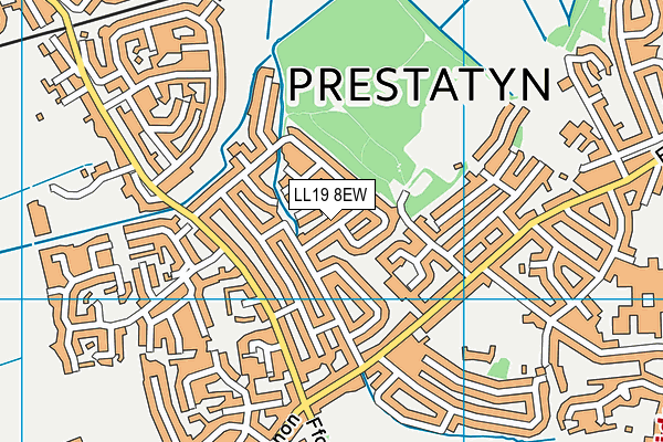 LL19 8EW map - OS VectorMap District (Ordnance Survey)