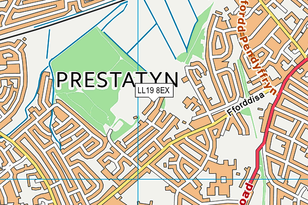 LL19 8EX map - OS VectorMap District (Ordnance Survey)