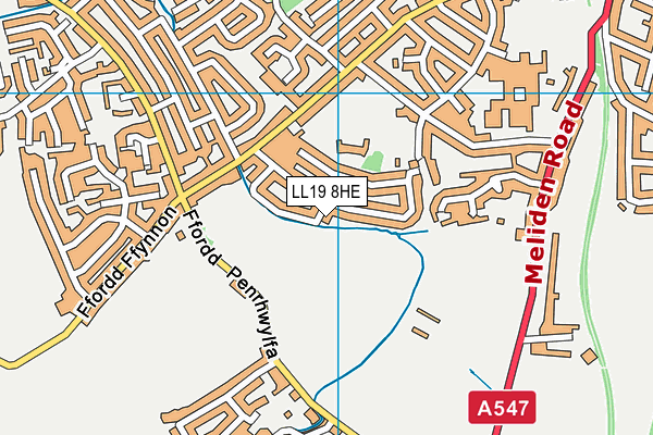 LL19 8HE map - OS VectorMap District (Ordnance Survey)