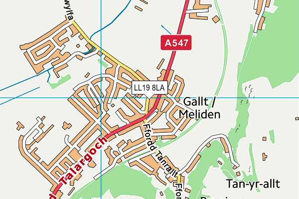 LL19 8LA map - OS VectorMap District (Ordnance Survey)