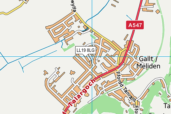 LL19 8LG map - OS VectorMap District (Ordnance Survey)