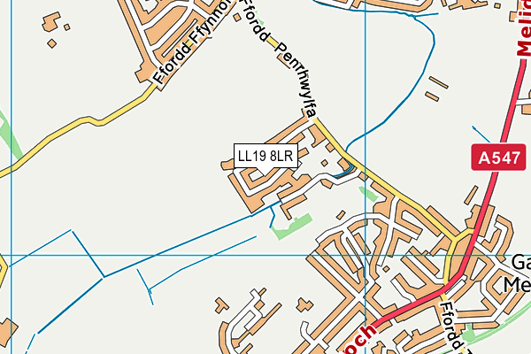 LL19 8LR map - OS VectorMap District (Ordnance Survey)