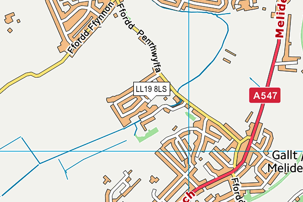 LL19 8LS map - OS VectorMap District (Ordnance Survey)