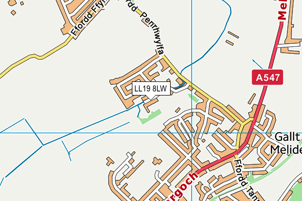 LL19 8LW map - OS VectorMap District (Ordnance Survey)