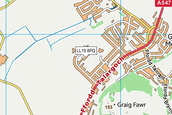 LL19 8PQ map - OS VectorMap District (Ordnance Survey)