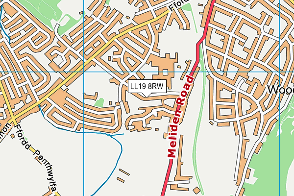 LL19 8RW map - OS VectorMap District (Ordnance Survey)