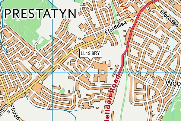 LL19 8RY map - OS VectorMap District (Ordnance Survey)
