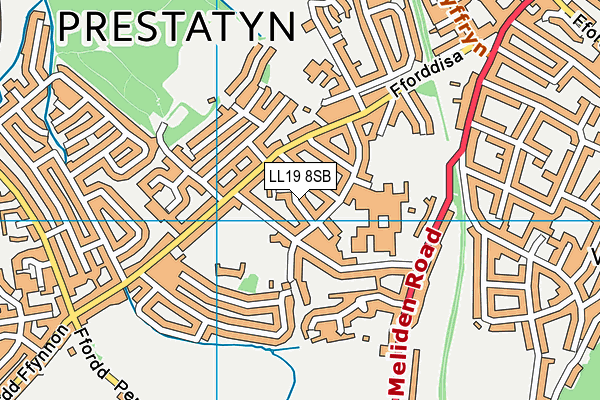 LL19 8SB map - OS VectorMap District (Ordnance Survey)