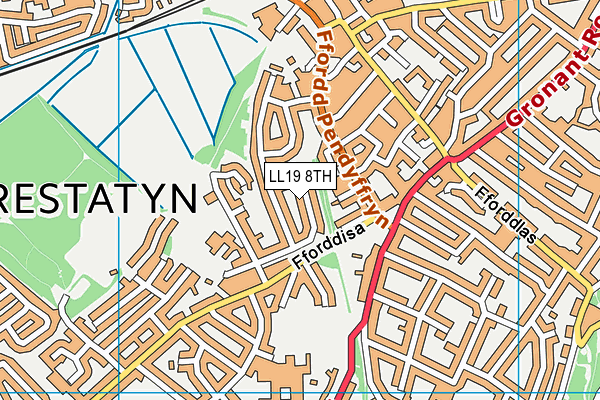 LL19 8TH map - OS VectorMap District (Ordnance Survey)