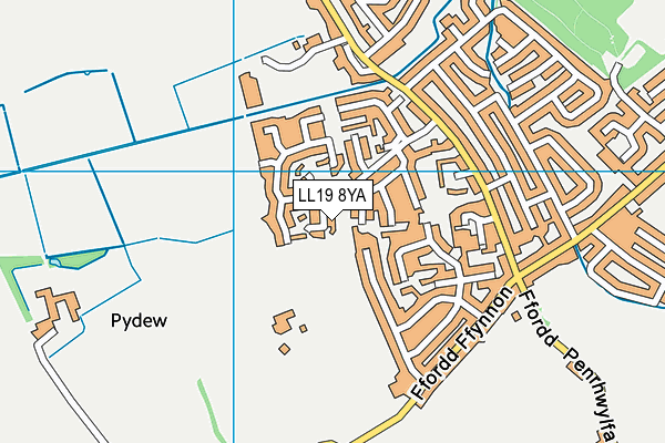 LL19 8YA map - OS VectorMap District (Ordnance Survey)