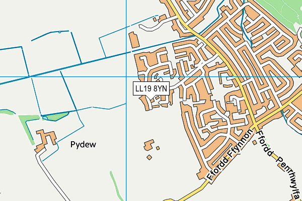 LL19 8YN map - OS VectorMap District (Ordnance Survey)