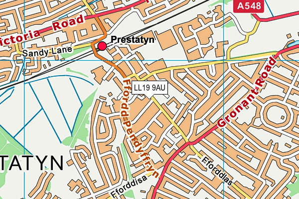 LL19 9AU map - OS VectorMap District (Ordnance Survey)