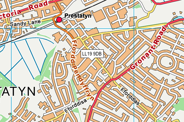 LL19 9DB map - OS VectorMap District (Ordnance Survey)