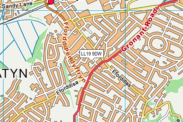 LL19 9DW map - OS VectorMap District (Ordnance Survey)