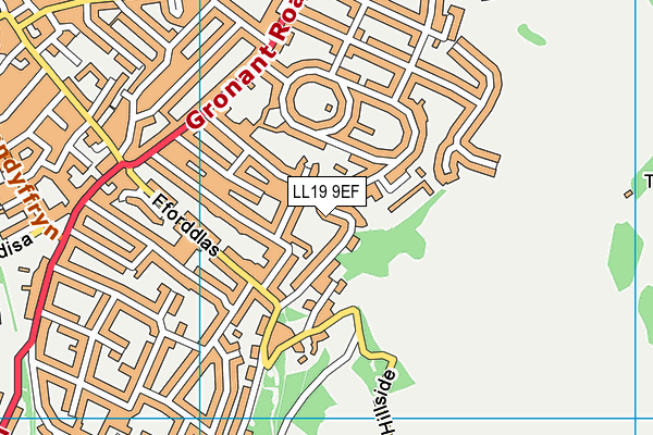 LL19 9EF map - OS VectorMap District (Ordnance Survey)