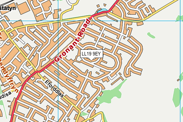 LL19 9EY map - OS VectorMap District (Ordnance Survey)