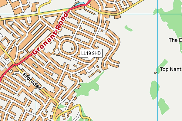 LL19 9HD map - OS VectorMap District (Ordnance Survey)