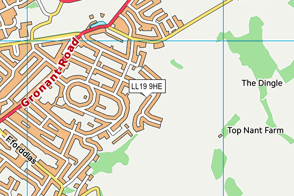 LL19 9HE map - OS VectorMap District (Ordnance Survey)