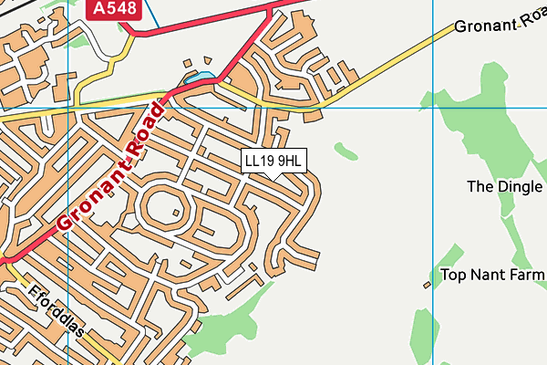 LL19 9HL map - OS VectorMap District (Ordnance Survey)