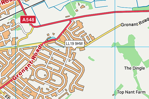 LL19 9HW map - OS VectorMap District (Ordnance Survey)