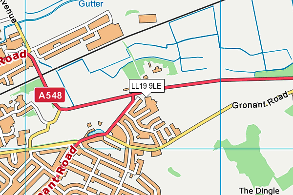 LL19 9LE map - OS VectorMap District (Ordnance Survey)