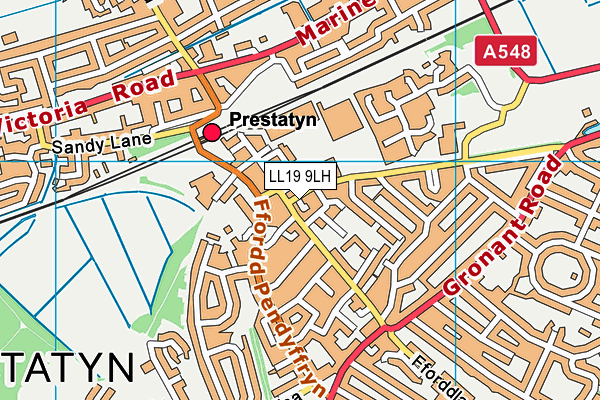 LL19 9LH map - OS VectorMap District (Ordnance Survey)