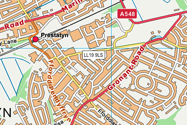 LL19 9LS map - OS VectorMap District (Ordnance Survey)