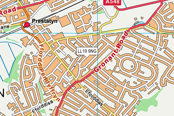 LL19 9NG map - OS VectorMap District (Ordnance Survey)