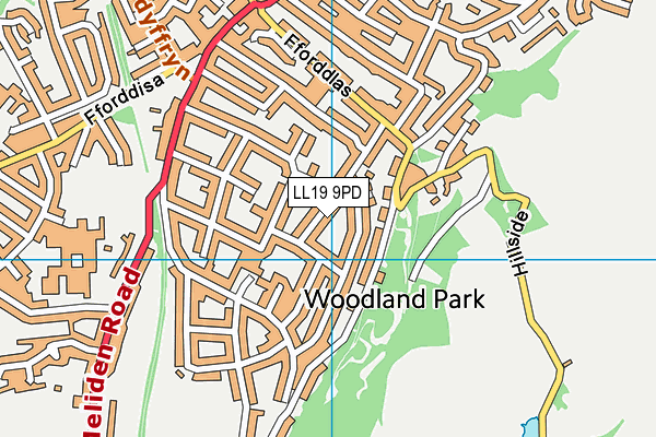 LL19 9PD map - OS VectorMap District (Ordnance Survey)