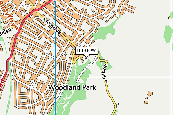 LL19 9PW map - OS VectorMap District (Ordnance Survey)