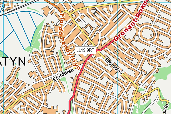 LL19 9RT map - OS VectorMap District (Ordnance Survey)