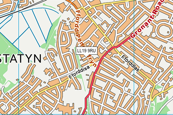 LL19 9RU map - OS VectorMap District (Ordnance Survey)
