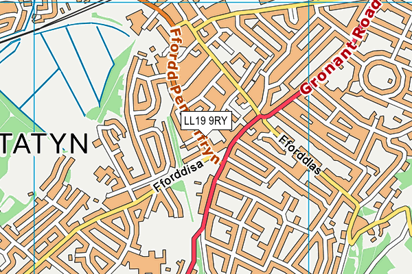 LL19 9RY map - OS VectorMap District (Ordnance Survey)
