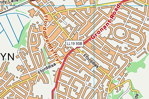 LL19 9SB map - OS VectorMap District (Ordnance Survey)