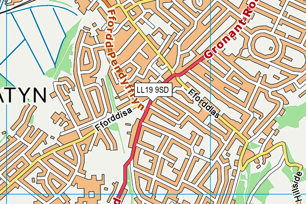 LL19 9SD map - OS VectorMap District (Ordnance Survey)