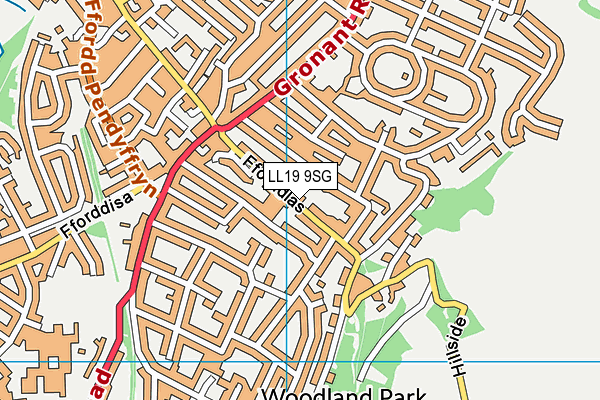 LL19 9SG map - OS VectorMap District (Ordnance Survey)
