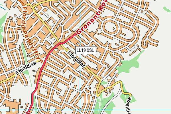 LL19 9SL map - OS VectorMap District (Ordnance Survey)