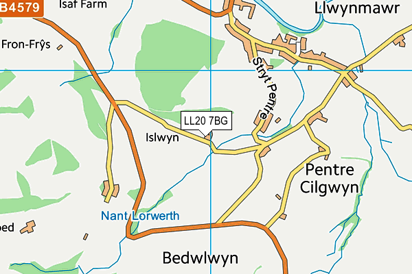 LL20 7BG map - OS VectorMap District (Ordnance Survey)