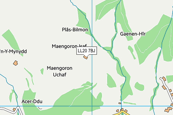 LL20 7BJ map - OS VectorMap District (Ordnance Survey)