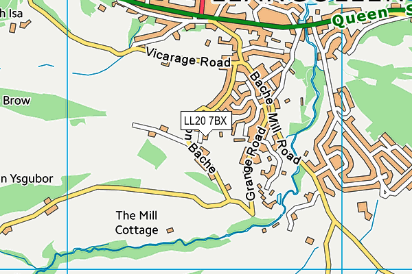 LL20 7BX map - OS VectorMap District (Ordnance Survey)