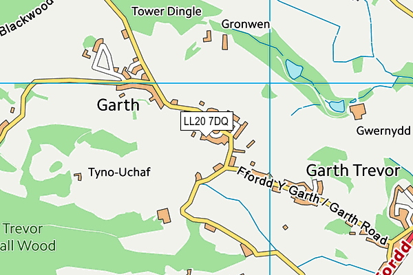 LL20 7DQ map - OS VectorMap District (Ordnance Survey)