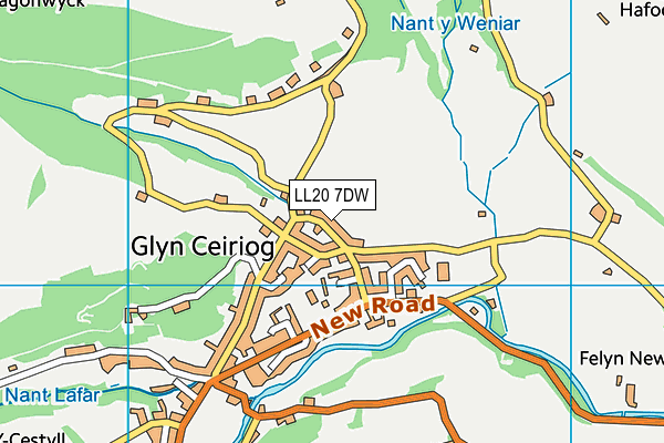 LL20 7DW map - OS VectorMap District (Ordnance Survey)