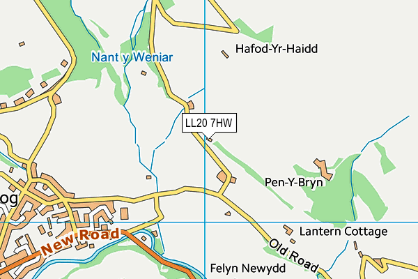 LL20 7HW map - OS VectorMap District (Ordnance Survey)