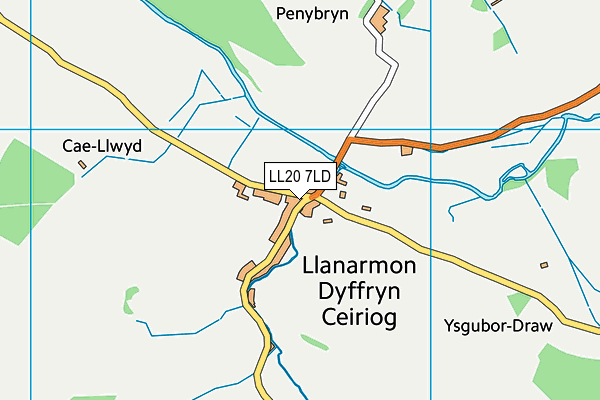 LL20 7LD map - OS VectorMap District (Ordnance Survey)