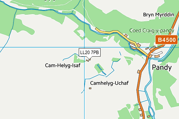 LL20 7PB map - OS VectorMap District (Ordnance Survey)