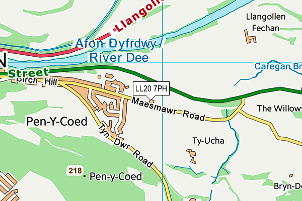 LL20 7PH map - OS VectorMap District (Ordnance Survey)